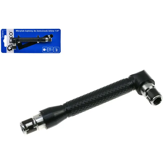 GEKO Hoekadapter schroevendraaier - 105 mm - CrV staal - 1/4" bits