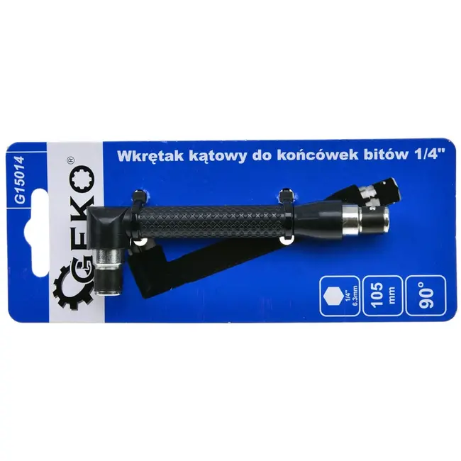 GEKO Hoekadapter schroevendraaier - 105 mm - CrV staal - 1/4" bits