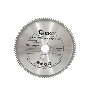 GEKO Zaagblad - Carbide Tip - 250 mm - 100 Tanden - Inclusief Reductiering