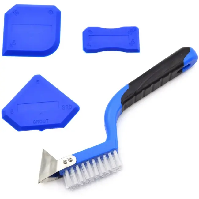 GEKO Siliconen afwerkset - 4-delig - Flexibele TPR rubber - Inclusief schraper en borstel