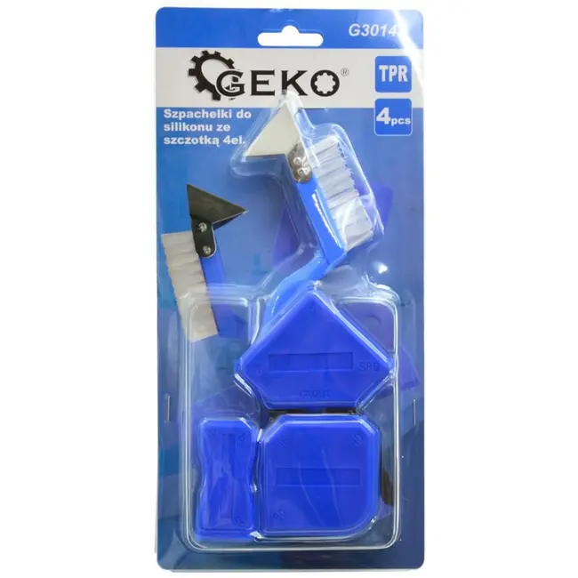 GEKO Siliconen afwerkset - 4-delig - Flexibele TPR rubber - Inclusief schraper en borstel