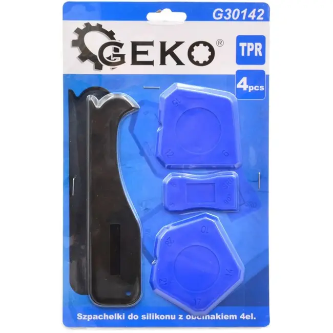 GEKO Silicone afwerkset - 4-delig - Flexibel TPR rubber - Inclusief kitverwijderaar