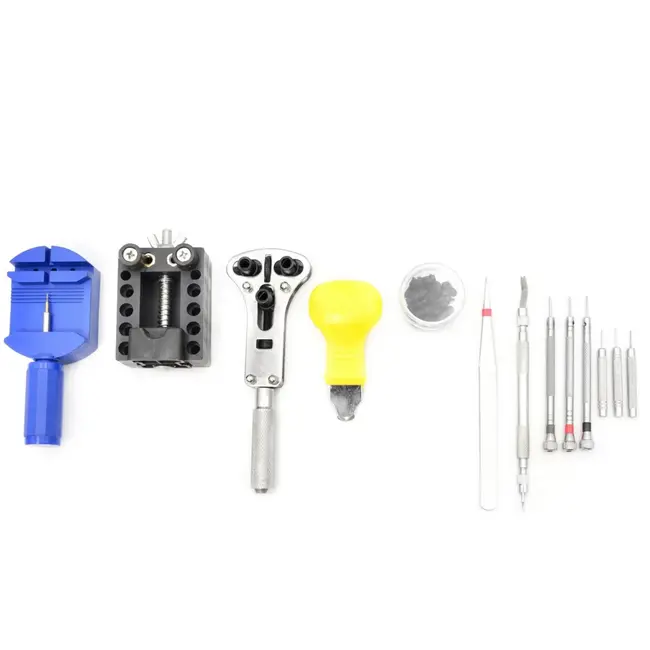 GEKO Horlogereparatieset - 24-delig - RVS Gereedschap - Compact Etui - Zwart