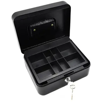 GEKO Metalen geldkistje - met sleutel - 200x160x90 mm - draagbaar ontwerp