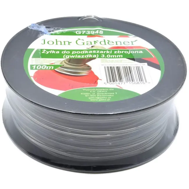 John Gardener Nylon trimmerlijn - sterprofiel - 3,0 mm - 100 m - versterkt