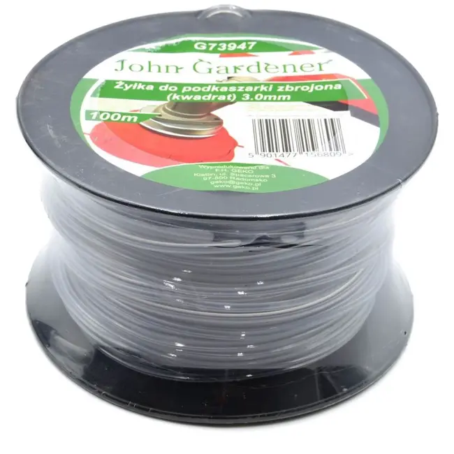 GEKO Nylon trimmerdraad - vierkant profiel - 3,0 mm - 100 m rol