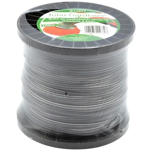 GEKO Nylon trimmerlijn - vierkant profiel - 2,4 mm - 100 m - versterkt