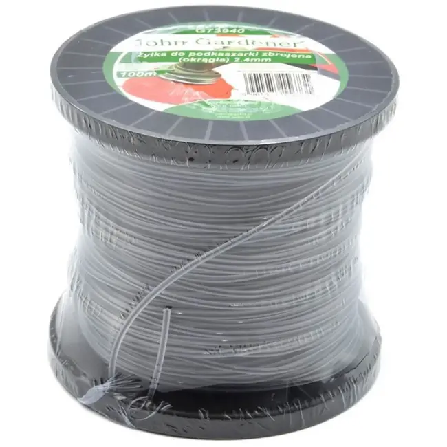 John Gardener Nylon trimmerlijn - versterkt - rond profiel - 2,4 mm - 100 m