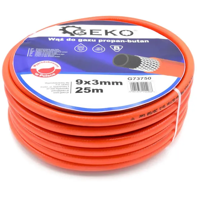 GEKO Gasleiding - Propaan-Butaan - Versterkt PVC - 9x3 mm - 25 m - Weerbestendig