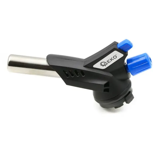 GEKO Gasbranderkop - 360° draaibaar - Met piëzo-ontsteking - Regelbare vlam - RVS mondstuk