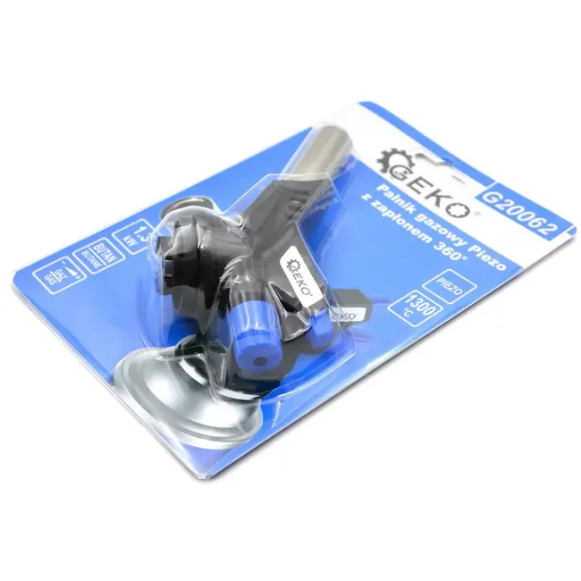 GEKO Gasbranderkop - 360° draaibaar - Met piëzo-ontsteking - Regelbare vlam - RVS mondstuk