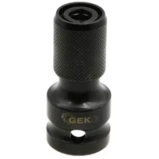 GEKO Adapter voor slagsleutel - 1/2" vierkant naar 1/4" HEX - 50mm - Versterkte kern