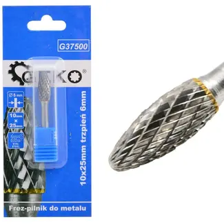 GEKO Tungsten carbide cutter - 10mm x 25mm - slijtvast en duurzaam