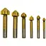 GEKO Set van 6 conische frezen - HSS TiN - 6,3-20,5 mm - Duurzaam en slijtvast