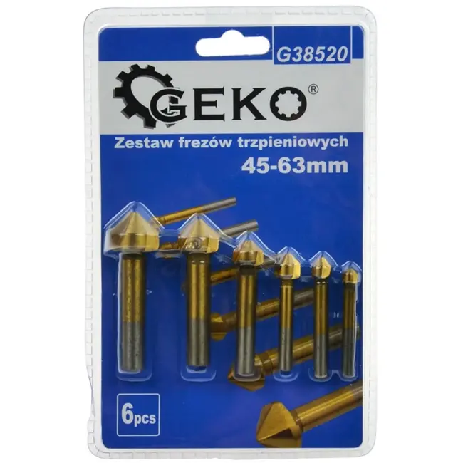 GEKO Set van 6 conische frezen - HSS TiN - 6,3-20,5 mm - Duurzaam en slijtvast
