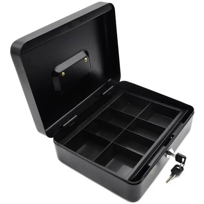 GEKO Metalen geldkist - draagbaar - met sleutels - 250x200x90mm