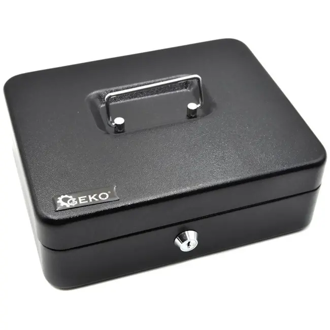 GEKO Metalen geldkist - draagbaar - met sleutels - 250x200x90mm