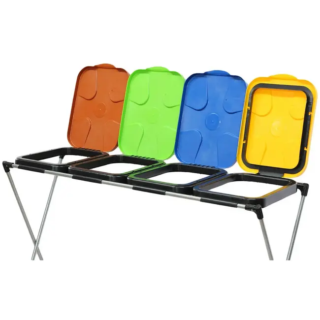 GEKO Rek voor gescheiden afvalzakken - 4 kleuren - 120-240 liter - 82 cm hoog