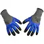 GEKO Blauwe werkhandschoenen - polyester - latexcoating - verstevigde vingertoppen - maat 9 - 12 stuks