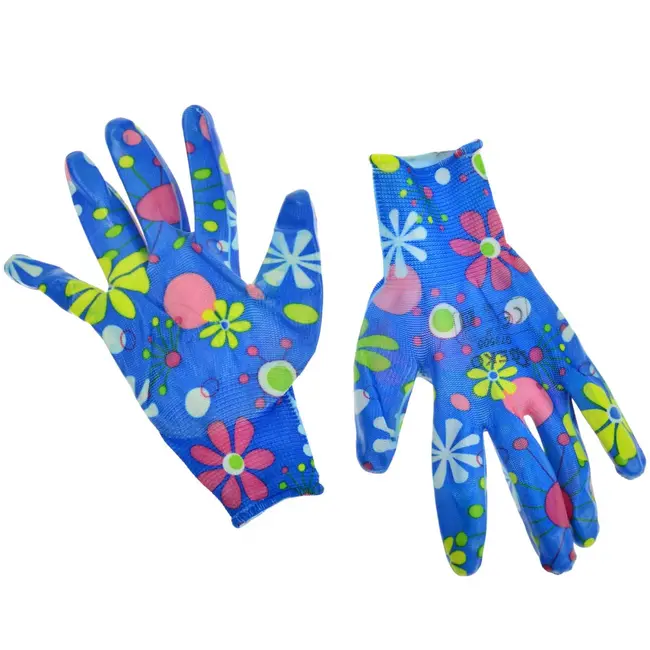 GEKO Dames werkhandschoenen - nitril coating - anti-snij - maat 7 - 12 stuks