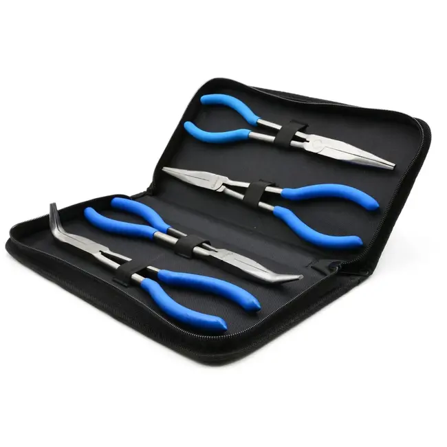 GEKO Langbektangenset - 4 stuks - CrV staal - Antislip handgrepen - 280 mm