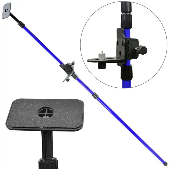 GEKO Telescopische stang - 3 secties - verstelbare hoogte - aluminium - blauw/zwart