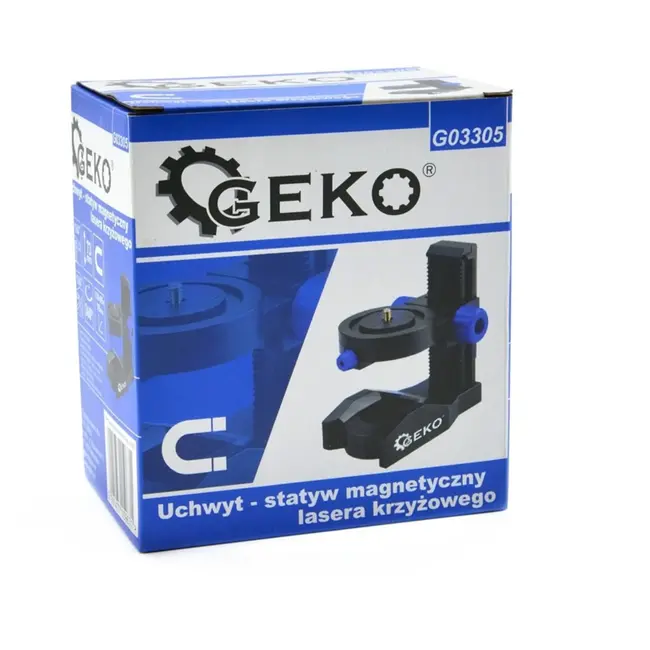 GEKO Magnetische L-vormige laseradapter - 360° rotatie - Microfijne hoogteverstelling - 125x120x85 mm
