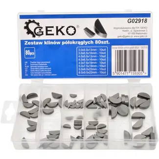 GEKO Set van middelgrote halfronde wiggen - 80 stuks - Diverse maten