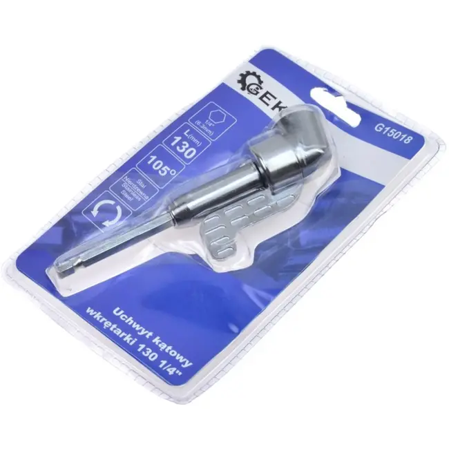 GEKO Hoekadapter voor boormachine - roestvrij staal - 130 mm - compact ontwerp