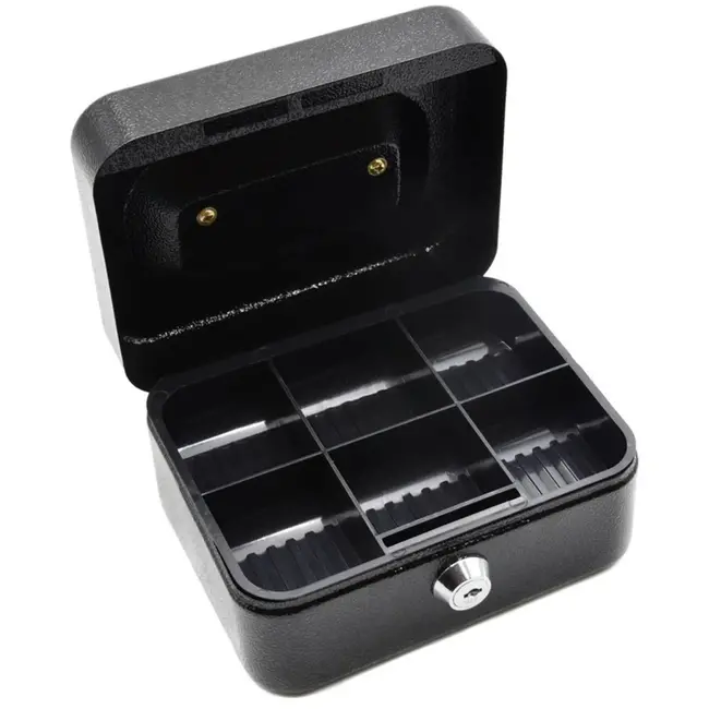 GEKO Metalen geldkistje - 150x120x80 mm - Inclusief sleutel en draaghendel