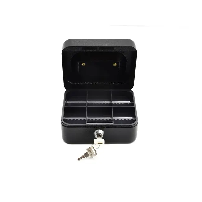 GEKO Metalen geldkistje - 150x120x80 mm - Inclusief sleutel en draaghendel