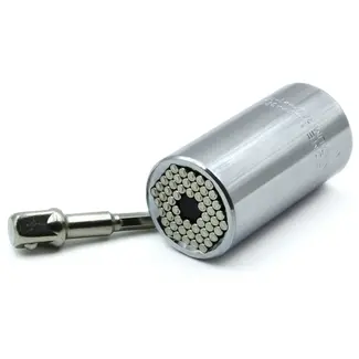 GEKO Universele dopsleuteladapter - 7-19 mm - CrV staal - Inclusief booradapter