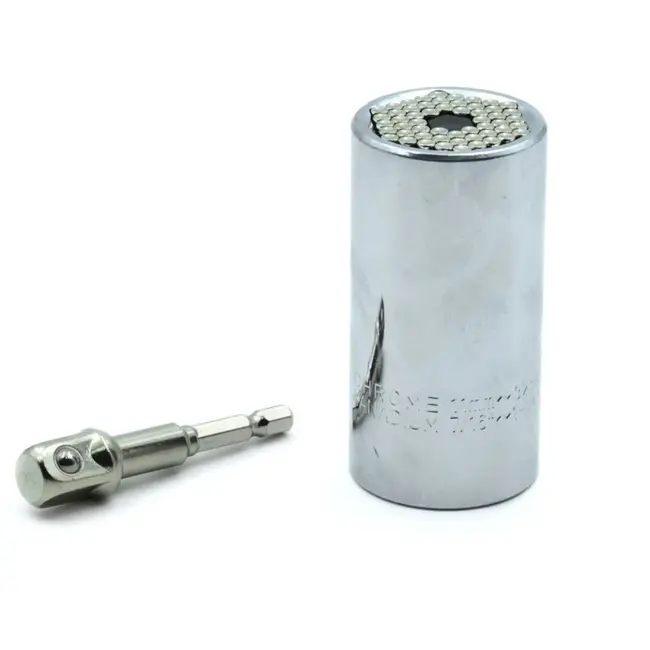 GEKO Universele dopsleuteladapter - 7-19 mm - CrV staal - Inclusief booradapter