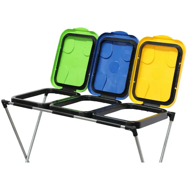 GEKO Rek voor gescheiden afvalzakken - 3 kleuren - 120-240 liter