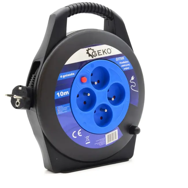 GEKO Elektrische kabelhaspel - 4 stopcontacten - 25m - Thermische beveiliging
