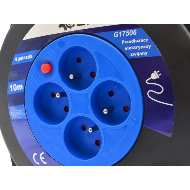 GEKO Elektrische kabelhaspel - 4 stopcontacten - 25m - Thermische beveiliging