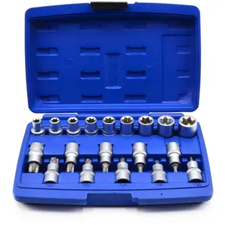 GEKO 19-delige torx en dopsleutelset - chroom-vanadium staal - veelzijdige maten