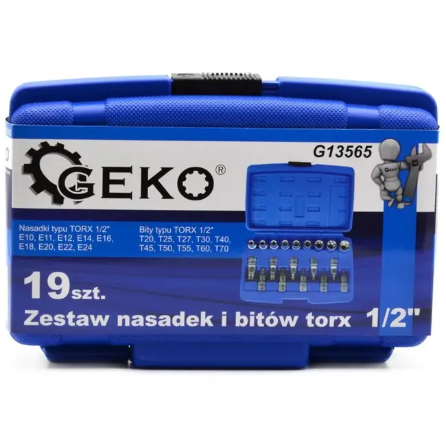 GEKO 19-delige torx en dopsleutelset - chroom-vanadium staal - veelzijdige maten