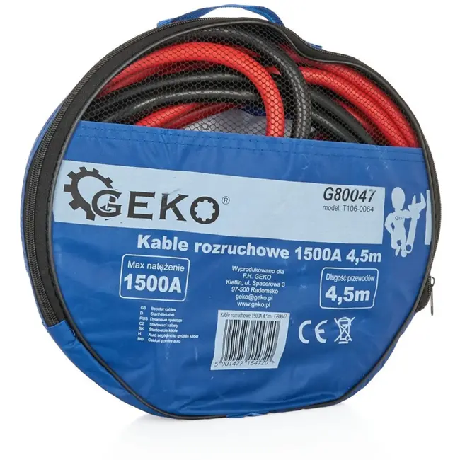 GEKO Booster kabels - 1500A - 4,5m - Veilig en flexibel ontwerp