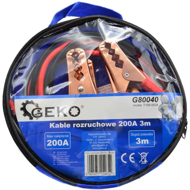 GEKO Booster kabels - 200A - 3 meter - robuust en flexibel