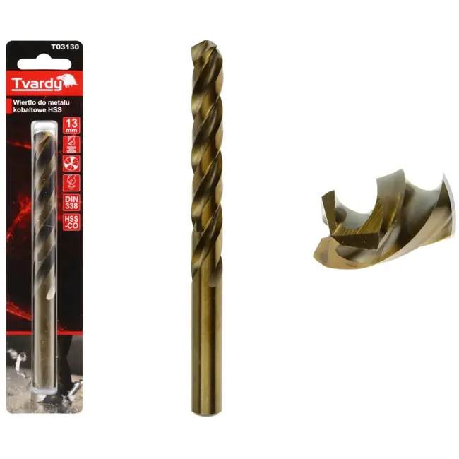 Tvardy HSS Cobalt Boor - 3 Snijkanten - 13 mm - Hoge Warmtebestendigheid