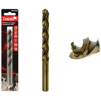 Tvardy HSS Cobalt Boor - 3 Groeven - 12 mm - Slijtvast en Nauwkeurig