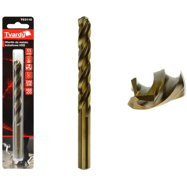 Tvardy HSS Cobalt Boor - 3 Groeven - 11 mm - Warmtebestendig - Hoge Nauwkeurigheid