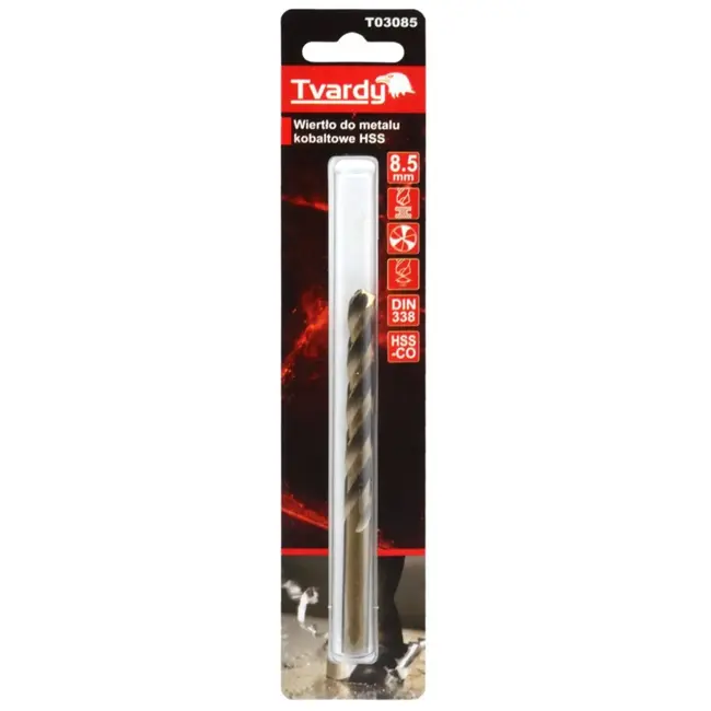 Tvardy HSS Cobalt Boor - Drie Groeven - Warmtebestendig - 8,5 mm