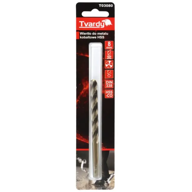 Tvardy HSS Cobalt Boor - Drievoudige Groeven - 8 mm - Warmtebestendig