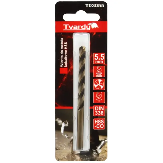Tvardy HSS Cobalt Boor - Drie Groeven - 5,5 mm - Warmtebestendig