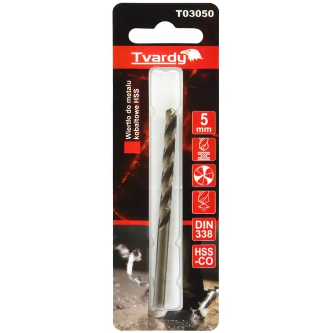 Tvardy HSS Cobalt Boor - 3 Groeven - 5 mm - Warmtebestendig