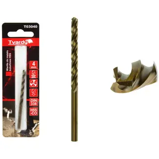 Tvardy HSS boor - hittebestendig - kobalt legering - 3 snijkanten - 4 mm