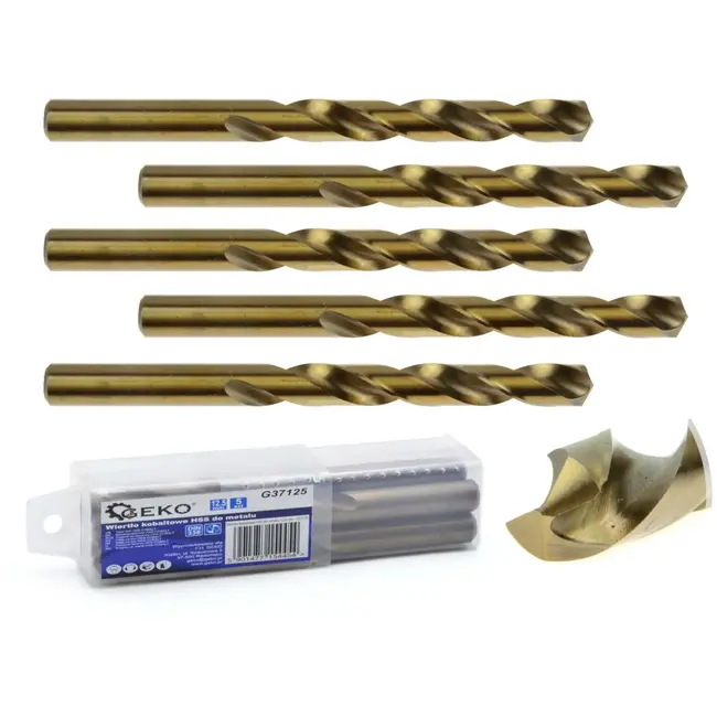GEKO Metaalboor - HSS M35 - Cobalt 5% - 12,5 mm - Hoge thermische weerstand - 5 stuks