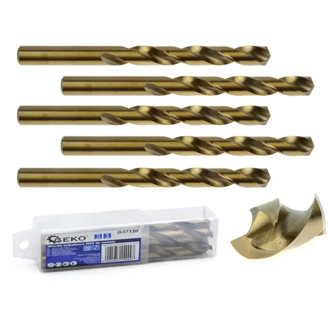 GEKO Metaalboor - HSS M35 - 5% Kobalt - 12 mm - Hoge Warmtebestendigheid - 5 stuks